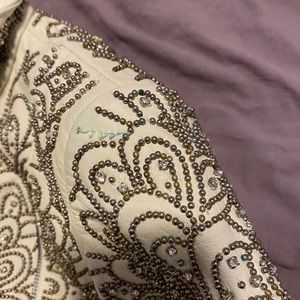 Alice +Olivia Swarovski Crystals Leather Jacket XS